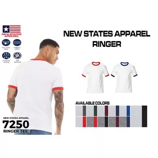 Kaos New States Apparel / Kaos Polos New States Apparel NSA Ringer / Kaos NSA Ringer