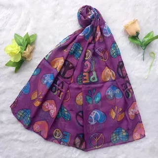 Pashmina Polyester 170cm x 65cm Bermotif Printing