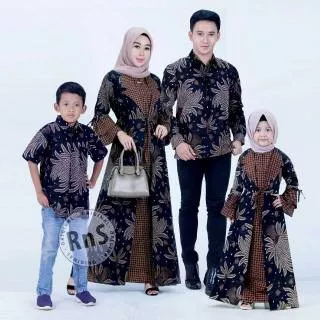 Baju couple gamis batik keluarga modern jazzy Jumbo