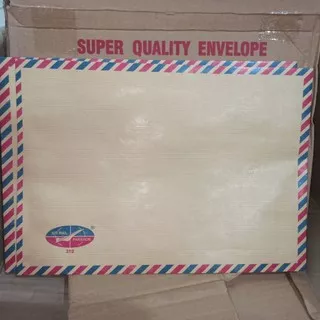 AMPLOP COKLAT TALI AIR MAIL PARAVION F4 FOLIO PER 5 LEMBAR