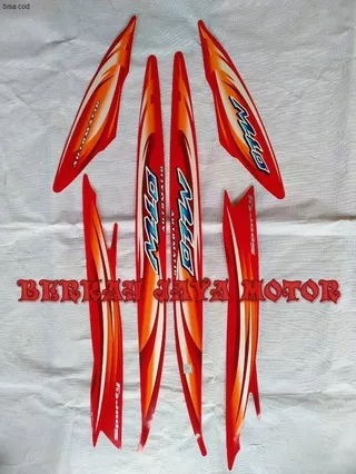 STRIPING MIO SPORTY 2007 BODY FULL MERAH STICKER YAMAHA MIO SPORTY TAHUN 2007 BODY FULL MERAH