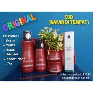 COD Paket Acne PaketBasic+Serum Acne Ampih Untuk Jerawat Dan Bekas LC BEAUTY Cream KF Skin Care