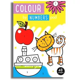 Colour by Numbers Pad 48 Pages Children Colouring Activity Book