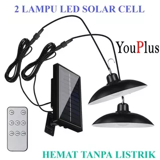 Lampu Taman Tenaga Surya Gantung LED Solar Lamp Outdoor Indoor LAMPU SOLAR 2 LAMPU LED / RETRO LAMPU TENAGA MATAHARI / LAMPU OUTDOOR / SOLAR LIGHT