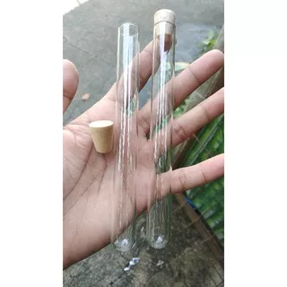 Tabung Reaksi Kaca Tutup Kayu Gabus  25 ml / Test Tube Souvenir