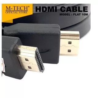 Cable hdmi 1.4 m-tech 10m flat gold male-male full hd for tv ps3 pc laptop - Kabel hdtv 10 meter 3d