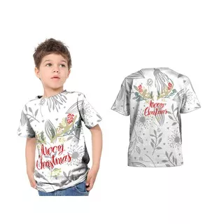 2S5 - Baju Kaos Tshirt Anak Merry Christmas Natal Deer 2020 Art 02 Fullprint Custom