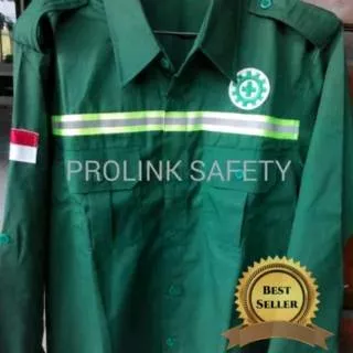 SERAGAM BAJU SAFETY HIJAU LUMUT SCOTLIGHT HIJAU KAIN DRILL