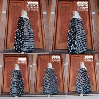 Daster Gamis Batik Etnik Aksara Hitam Putih Monocrom Batik Cap Premium Pekalongan Rayon Adem  Cantik murah Bumil Busui Terbaru 2021