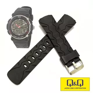 Strap Tali Jam Tangan Rubber Q&Q M012 Hitam