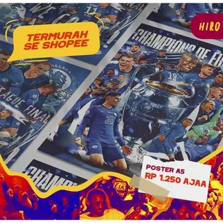[ISI 16PCS] Poster Chelsea Juara Champions 2021 Welpeper Wolpeper Dinding Aestetik Estetik