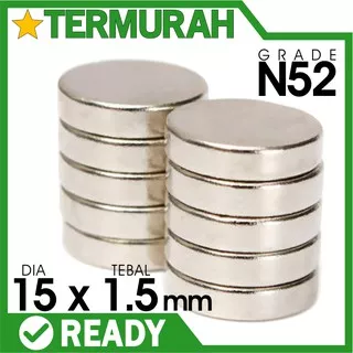 magnet neodymium koin bulat 15x1.mm 15mm tebal 1.5mm 15 x 1.5 mm 15x1.5 putih neodimium neomidium