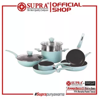 Panci Set Supra Pastel 9 Pcs Turquoise / Cookware Set pastel Chef Renata