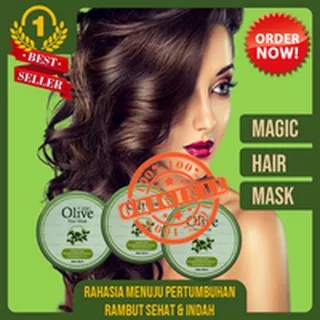 ORIGINAL MAGIC GREEN HAIR MASK OLIVE ADA BPOM , TERLARIS , DIJAMIN BAGUS , MASKER RAMBUT , SHAMPOO