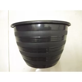 Khrsma JKT - Vas Bunga Medium PVC 22cm Hitam Pajangan Rumah Bunga Bonsai Pot Kaktus KLP