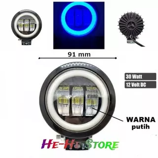 Lampu Tembak LED CWL Daymaker Mini 3 Mata  FLASH Angel Eye Strobo 4D Sorot Kedip Motor Mobil Bulat