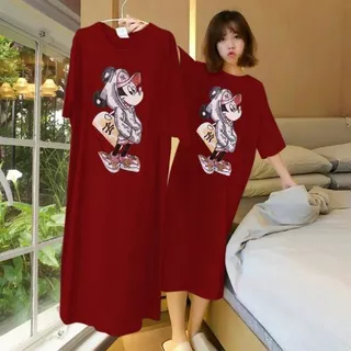 DRESS NY MICKEY MOUSE DRESS KARTUN DRESS MOTIF DRESS MURAH DRESS KOREA