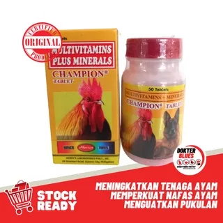 New CHAMPION Multivitamin Vitamin Obat Ayam Aduan Taji Ayam | 50 Pil