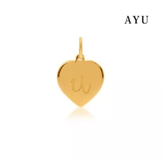 AYU Heart Initial Pendant 16K Yellow Gold R - Y