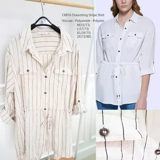 CKB DRAWSTRING SHIRT - TMB721 - MB Lyocel Denim Shirt Salmon 31 Wanita