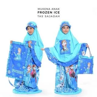 MUKENA ANAK FROZEN ICE BIRU XXL