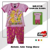 BAJU ANAK/KAOS SETELAN ANAK MOTIF BANANA/KAOS BANANA CELANA 3/4 MODEL JOGER GRATIS NAMA/BAJU GROSIR