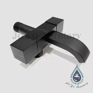 Kran Cabang HITAM Minimalis 4002HT-Keran air double shower mini unik black kotak segiempat antik/E9a