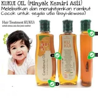ORIGINAL Kukui oil (Minyak kemiri asli), penyubur rambut anak bayi dan dewasa
