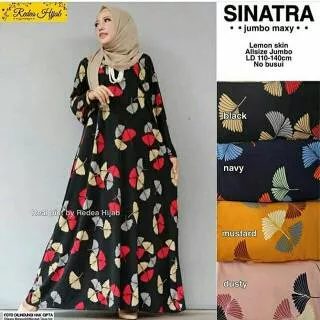 Gamis Dress Muslim Wanita Cantik Jumbo Size Lemon Skin Synata Maxi