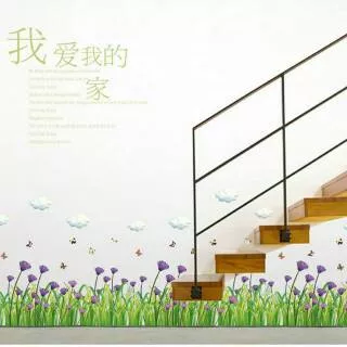 ADEK WALLSTICKER RUMPUT HIJAU BUNGA FLOWERS GRASS WALL STIKER DINDING SK7005