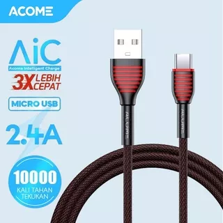 Acome Asm-010 Kabel Data Micro Usb Cable Fast Charging 2.4a Samsung Xiaomi