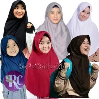 JILBAB SEKOLAH RABBANI KW PREMIUM / Hijab instan anak sekolah rabani kw  / kerudung Robbani sekolah tk sd smp sma dan ukuran jumbo bahan kaos polos pe premium / krudung geblus sekolah warna hitam putih nevi coklat / tudung sekolah robani anak pondok ANAK