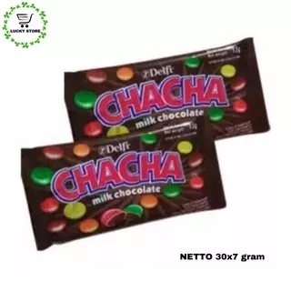 DELFI CHACHA 30x7 gram caca permen coklat warna warni makanan ringan food kue snack cemilan camilan jajan kebutuhan harian original asli instant instan siap saji praktis kemasan enak nikmat murah malang jatim