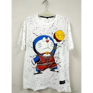 kaos doraemon putih/ kaos murah/ kaos lucu / kaos anime / kaos kartun untuk pria dan wanita