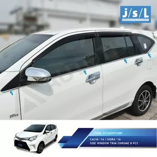 Toyota Calya List Kaca Jendela Samping JSL / Side Window Trim Chrome 8 Pcs