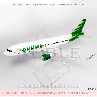 Pesawat Terbang Citilink PK-GLJ Airplane Diecast Replika Miniatur Aircraft Hobi Koleksi Mainan Toys