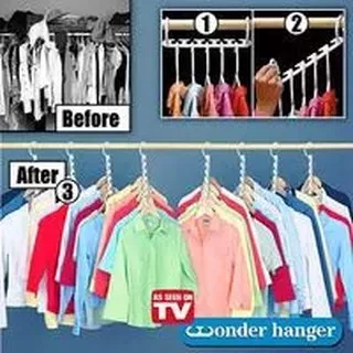 Magic wonder hanger multifungsi warna PUTIH 8 in 1 door lemari kaos Gantungan Baju