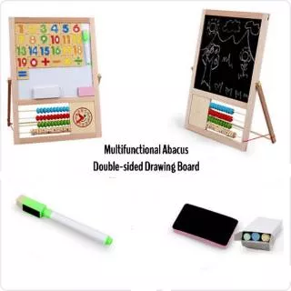 Multifunctional Abacus Double-sided Drawing Board PAPAN TULIS 2 SISI BERDIRI