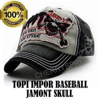Orlando Jamont Skull Head Tengkorak Power Topi Baseball Snapback New Style Vintage Classic Unisex