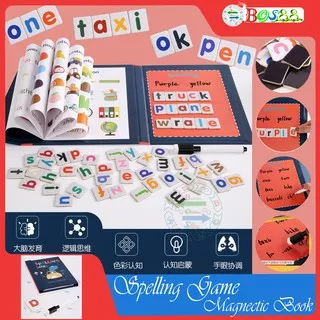 Buku Papan Magnetik Belajar Menulis Huruf dan Kata / Spelling Game Magnetic Book