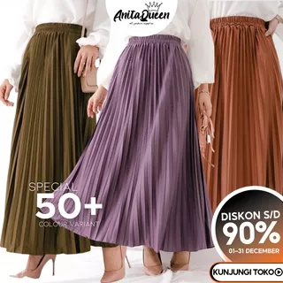 Rok panjang plisket /Rok kerja.muslimah rempel murah/rok plisket part 1