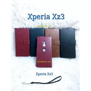 Leather Case Kulit Flip Cover Xperia Sony XZ3 - Wallet Casing Sarung Dompet