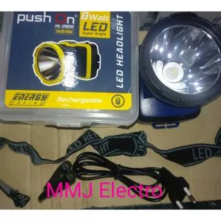 Senter Kepala Push On 8w Super Terang HL 2800 Warm & White