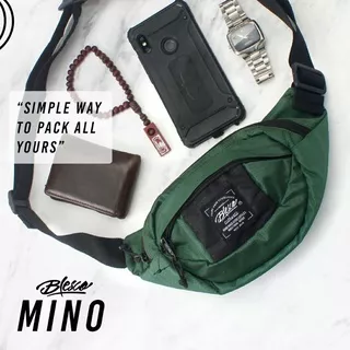 mini bag green army - Blesco Mino - waist pack ringan kecil simpel tas pinggang smartphone android