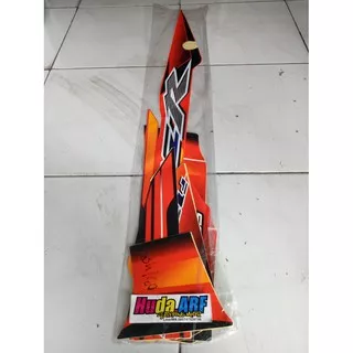 Striping sticker stiker list lis body yamaha fizr 2003 fullclutch hitam orange