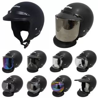 Helm Cargloss Retro Hitam Doff