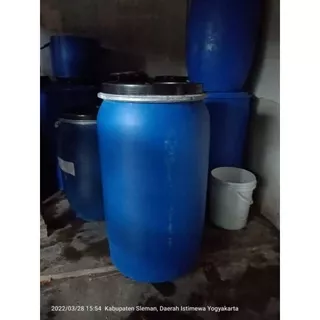 Drum plastik ukuran 200 liter tutup lebar