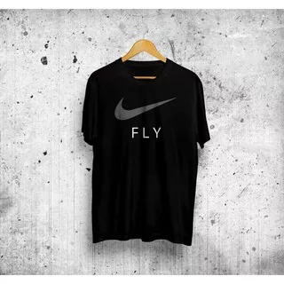 Kaos Distro Nike Fly T Shirt Sport Kaos Lari Run - Hitam, S