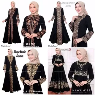 New Abaya Gamis Maxi Dress Arab Saudi Bordir Zephy Banin Turki Umroh Dubai Turkey India Wanita Hitam
