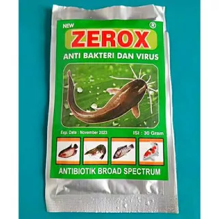 ZEROX OBAT ANTIBIOTIK IKAN ENROFLOXACINE ANTI BAKTERI DAN VIRUS IKAN UDANG 30GR